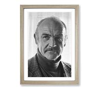 Big Box Art Sean Connery Framed Wall Art Picture Print Ready to Hang, Oak A2 (62 x 45 cm)