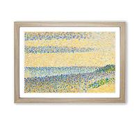 Big Box Art Seascape at Gravelines by Georges Seurat Framed Wall Art Picture Print Ready to Hang, Oak A2 (62 x 45 cm)