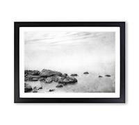 Big Box Art Seascape in Sri Lanka Painting Framed Wall Art Picture Print Ready to Hang, Black A2 (62 x 45 cm)