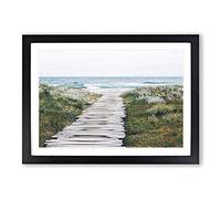 Big Box Art Seascape Path to The Ocean Framed Wall Art Picture Print Ready to Hang, Black A2 (62 x 45 cm)