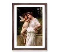 Big Box Art Secrets I Love by William Adolphe Bouguereau Framed Wall Art Picture Print Ready to Hang, Walnut A2 (62 x 45 cm)