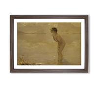 Big Box Art September Morn by Paul Chabas Framed Wall Art Picture Print Ready to Hang, Walnut A2 (62 x 45 cm)