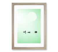 Big Box Art Serene Green Framed Wall Art Picture Print Ready to Hang, Oak A2 (62 x 45 cm)