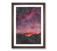 Big Box Art Setting Sun Painting Framed Wall Art Picture Print Ready to Hang, Walnut A2 (62 x 45 cm)