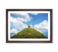 Big Box Art Sheep ATOP a Hill Framed Wall Art Picture Print Ready to Hang, Walnut A2 (62 x 45 cm)