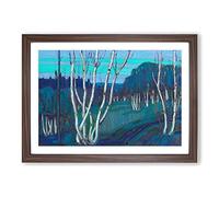 Big Box Art Silver Birches by Tom Thomson Framed Wall Art Picture Print Ready to Hang, Walnut A2 (62 x 45 cm)