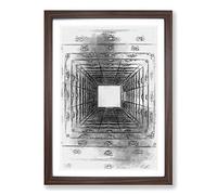 Big Box Art Sketching The Architecture Vol.34 Framed Wall Art Picture Print Ready to Hang, Walnut A2 (62 x 45 cm)