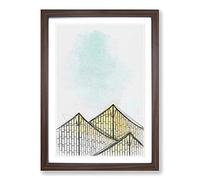 Big Box Art Sketching The Architecture Vol.40 Framed Wall Art Picture Print Ready to Hang, Walnut A2 (62 x 45 cm)