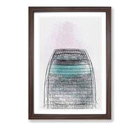 Big Box Art Sketching The Architecture Vol.49 Framed Wall Art Picture Print Ready to Hang, Walnut A2 (62 x 45 cm)