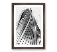 Big Box Art Sketching The Architecture Vol.59 Framed Wall Art Picture Print Ready to Hang, Walnut A2 (62 x 45 cm)