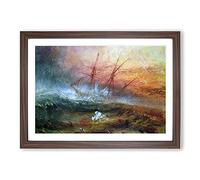 Big Box Art Slave Ship by Joseph Mallord William Turner Framed Wall Art Picture Print Ready to Hang, Walnut A2 (62 x 45 cm)