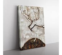 Big Box Art Small Tree in Late Autumn by Egon Schiele Canvas Wall Art Print Ready to Hang Picture, 76 x 50 cm (30 x 20 Inch), Grey, Grey, Brown
