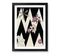 Big Box Art Snow Flakes by Watanabe Seitei Framed Wall Art Picture Print Ready to Hang, Black A2 (62 x 45 cm)