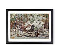 Big Box Art Snow in The Woods by Tom Thomson Framed Wall Art Picture Print Ready to Hang, Black A2 (62 x 45 cm)