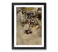 Big Box Art Snow Leopard Framed Wall Art Picture Print Ready to Hang, Black A2 (62 x 45 cm)