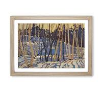 Big Box Art Snow Shadows by Tom Thomson Framed Wall Art Picture Print Ready to Hang, Oak A2 (62 x 45 cm)