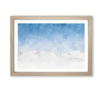 Big Box Art Snowy Mountains in Austria Painting Framed Wall Art Picture Print Ready to Hang, Oak A2 (62 x 45 cm)