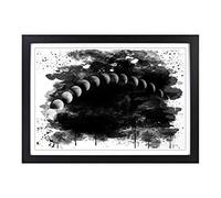 Big Box Art Solar Eclipse Moon Space V3 Framed Wall Art Picture Print Ready to Hang, Black A2 (62 x 45 cm)