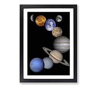 Big Box Art Solar System Planets Space Framed Wall Art Picture Print Ready to Hang, Black A2 (62 x 45 cm)