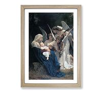Big Box Art Song of The Angels by William Adolphe Bouguereau Framed Wall Art Picture Print Ready to Hang, Oak A2 (62 x 45 cm)