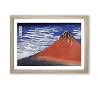 Big Box Art South Wind Clear Sky by Katsushika Hokusai Framed Wall Art Picture Print Ready to Hang, Oak A2 (62 x 45 cm)