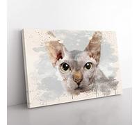 Big Box Art Sphynx Cat French Cream Canvas Wall Art Print Ready to Hang Picture, 76 x 50 cm (30 x 20 Inch), Multi-Coloured