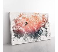 Big Box Art Spiders Web Watercolour Canvas Wall Art Print Ready to Hang Picture, 76 x 50 cm (30 x 20 Inch), Black, Red, Orange, Mauve