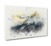 Big Box Art Spiti Valley in The Mountains in Abstract Canvas Wall Art Framed Picture Print, 30 x 20 Inch (76 x 50 cm), White, Grey, Beige, Blue
