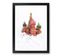 Big Box Art St Basils Cathedral in Moscow Framed Wall Art Picture Print Ready to Hang, Black A2 (62 x 45 cm)
