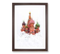 Big Box Art St Basils Cathedral in Moscow Framed Wall Art Picture Print Ready to Hang, Walnut A2 (62 x 45 cm)