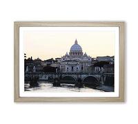 Big Box Art St. Peters Basilica Rome Italy Framed Wall Art Picture Print Ready to Hang, Oak A2 (62 x 45 cm)