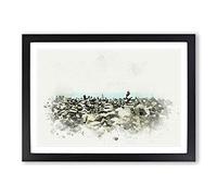 Big Box Art Stacked Stones in Spain in Abstract Framed Wall Art Picture Print Ready to Hang, Black A2 (62 x 45 cm)