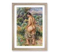Big Box Art Standing Bather by Pierre-Auguste Renoir Framed Wall Art Picture Print Ready to Hang, Oak A2 (62 x 45 cm)