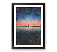 Big Box Art Standing Beneath The Moon Painting Framed Wall Art Picture Print Ready to Hang, Black A2 (62 x 45 cm)