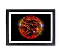 Big Box Art Staring at The Sun in Abstract Framed Wall Art Picture Print Ready to Hang, Black A2 (62 x 45 cm)