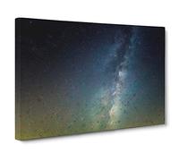 Big Box Art Starry Dream in Abstract Canvas Wall Art Framed Picture Print, 30 x 20 Inch (76 x 50 cm), Black, Blue, Olive, Green, Teal, Olive, Green
