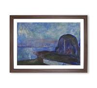 Big Box Art Starry Night by Edvard Munch Framed Wall Art Picture Print Ready to Hang, Walnut A2 (62 x 45 cm)