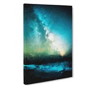 Big Box Art Stars Above Hawaii in Abstract Canvas Wall Art Framed Picture Print, 30 x 20 Inch (76 x 50 cm), Green, Turquoise, Teal, White, Turquoise