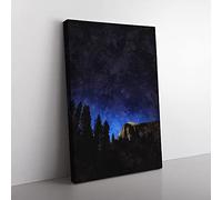 Big Box Art Stars Above Yosemite Painting Canvas Wall Art Print Ready to Hang Picture, 76 x 50 cm (30 x 20 Inch), Blue, Blue, Brown