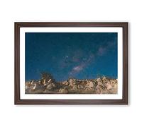 Big Box Art Stars Over The Canyon in Abstract Framed Wall Art Picture Print Ready to Hang, Walnut A2 (62 x 45 cm)