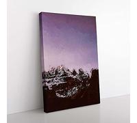 Big Box Art Stars Over The Dolomites in Italy in Abstract Canvas Wall Art Print Ready to Hang Picture, 76 x 50 cm (30 x 20 Inch), Purple, Lavender, Blue, Purple, Brown