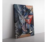 Big Box Art Still Life Glass and Siphon by Umberto Boccioni Canvas Wall Art Print Ready to Hang Picture, 76 x 50 cm (30 x 20 Inch), Black, Black, Grey