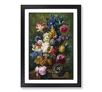 Big Box Art Still Life with Flowers Vol.1 by Maria Van Oosterwijk Framed Wall Art Picture Print Ready to Hang, Black A2 (62 x 45 cm)