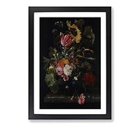 Big Box Art Still Life with Flowers Vol.5 by Maria Van Oosterwijk Framed Wall Art Picture Print Ready to Hang, Black A2 (62 x 45 cm)