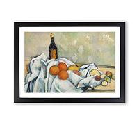 Big Box Art Still Life with Fruit Vol.2 by Paul Cezanne Framed Wall Art Picture Print Ready to Hang, Black A2 (62 x 45 cm)