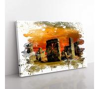 Big Box Art Stonehenge Wiltshire (1) V3 Canvas Wall Art Print Ready to Hang Picture, 76 x 50 cm (30 x 20 Inch), Multi-Coloured