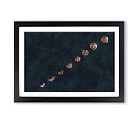 Big Box Art Story of The Moon Painting Framed Wall Art Picture Print Ready to Hang, Black A2 (62 x 45 cm)