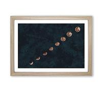 Big Box Art Story of The Moon Painting Framed Wall Art Picture Print Ready to Hang, Oak A2 (62 x 45 cm)