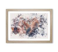 Big Box Art Stream Behind The Red Trees Watercolour Framed Wall Art Picture Print Ready to Hang, Oak A2 (62 x 45 cm)