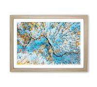 Big Box Art Stream Through a Winter Forest Framed Wall Art Picture Print Ready to Hang, Oak A2 (62 x 45 cm)